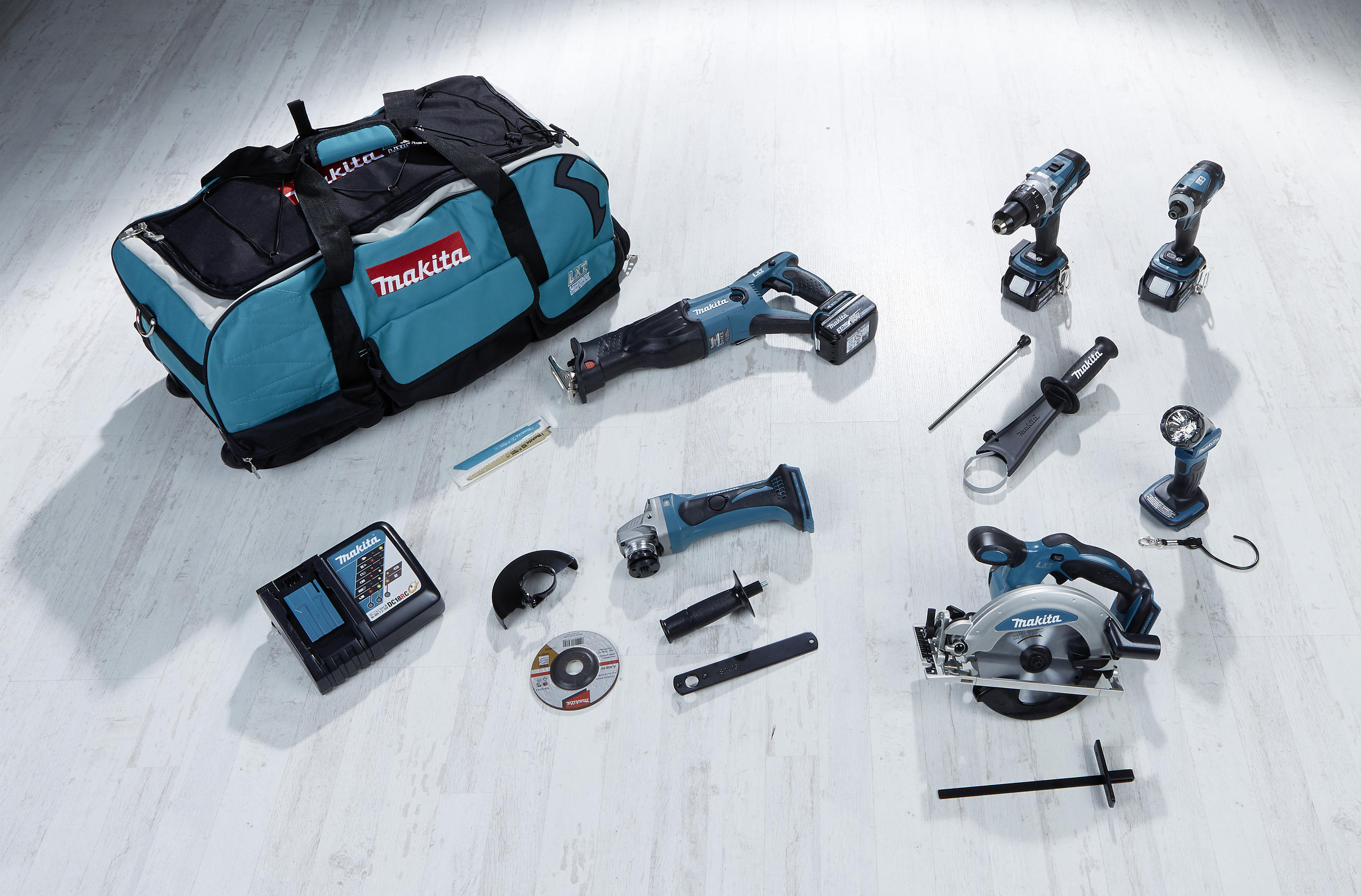 AKKU-SPEZIALSET DLX6011 - Türkis/Schwarz, KONVENTIONELL, Kunststoff/Metall (22,5/7,9/25,9cm) - Makita