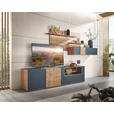 WOHNWAND  in Anthrazit, Eichefarben  327/196/49 cm  - Eichefarben/Anthrazit, Design, Glas/Holz (327/196/49cm) - Valnatura