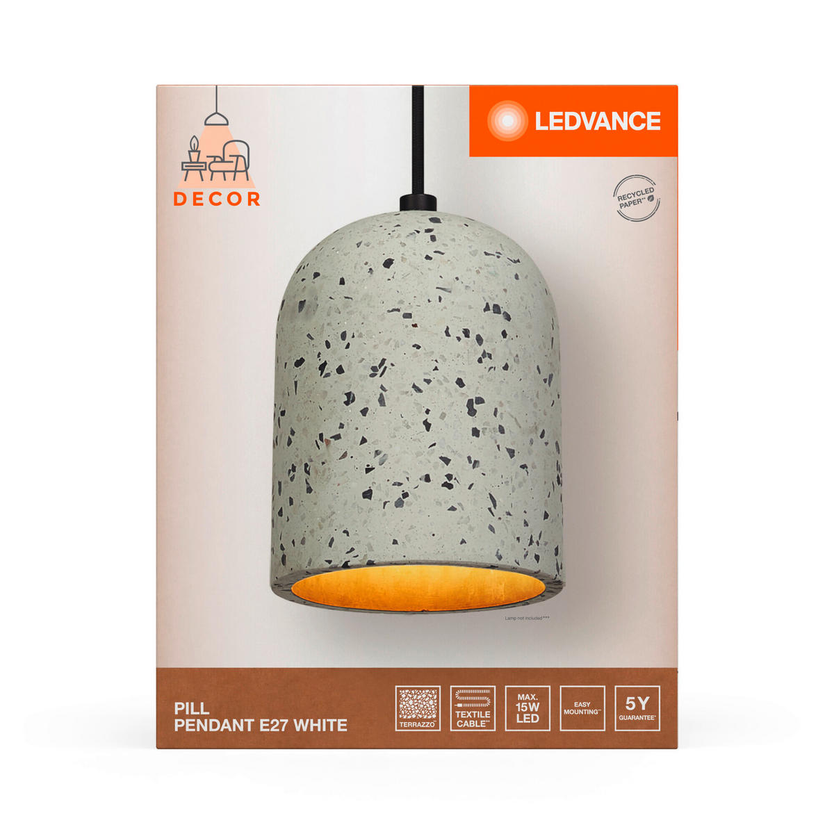 PENDELLEUCHTE 15/150 cm   - Weiß, Natur, Stein (15/150cm) - Ledvance