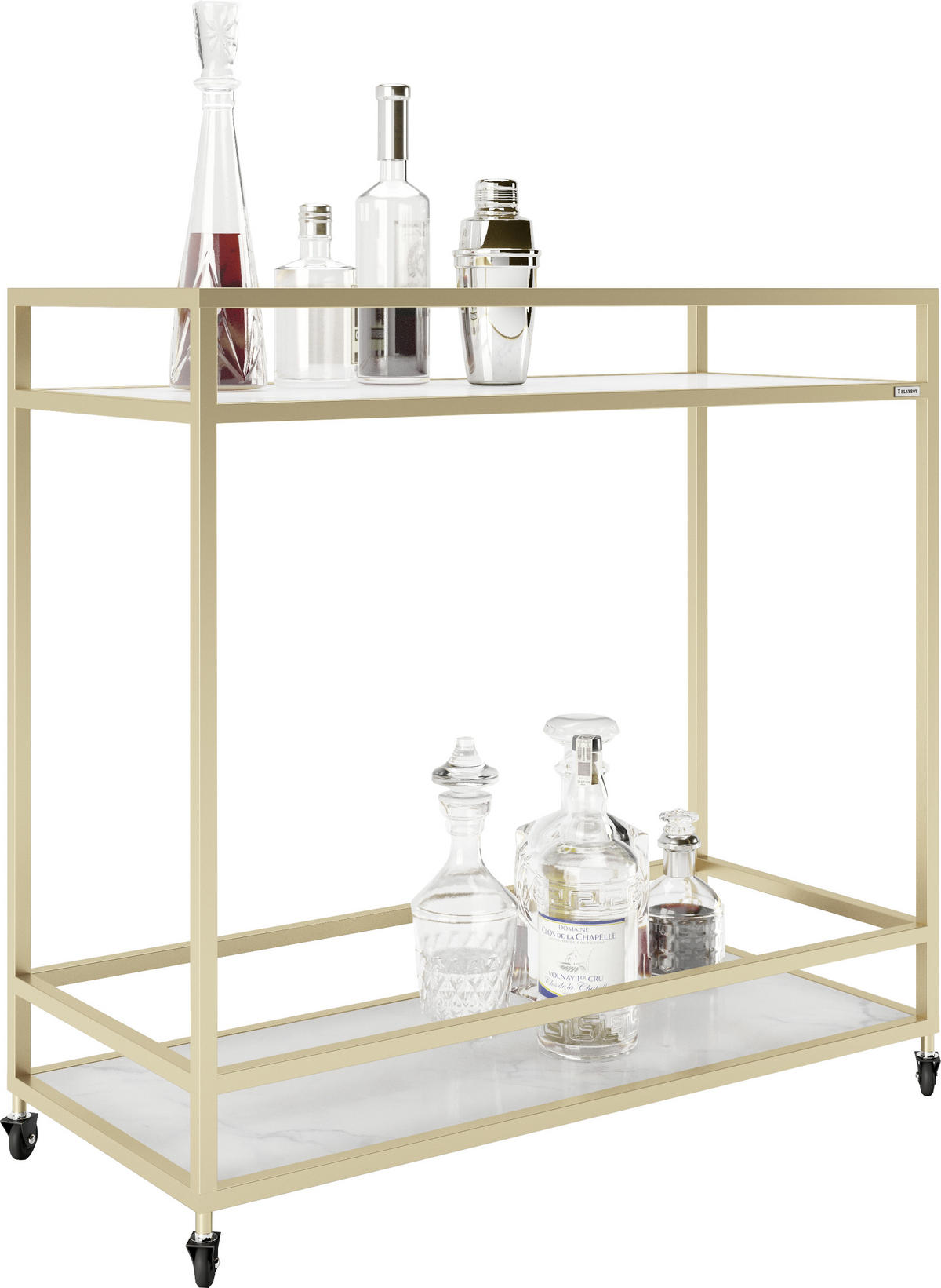 SERVIERWAGEN Goldfarben  - Goldfarben, Design, Glas/Metall (90/40/87cm) - Playboy