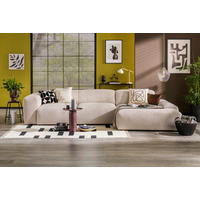 ECKSOFA HANNAH Beige Cord  - Beige/Schwarz, Design, Kunststoff/Textil (343/170cm) - MID.YOU
