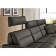 ECKSOFA in Echtleder Dunkelgrau  300/157 cm  - Dunkelgrau/Schwarz, Design, Leder/Metall (300/157cm) - Dieter Knoll