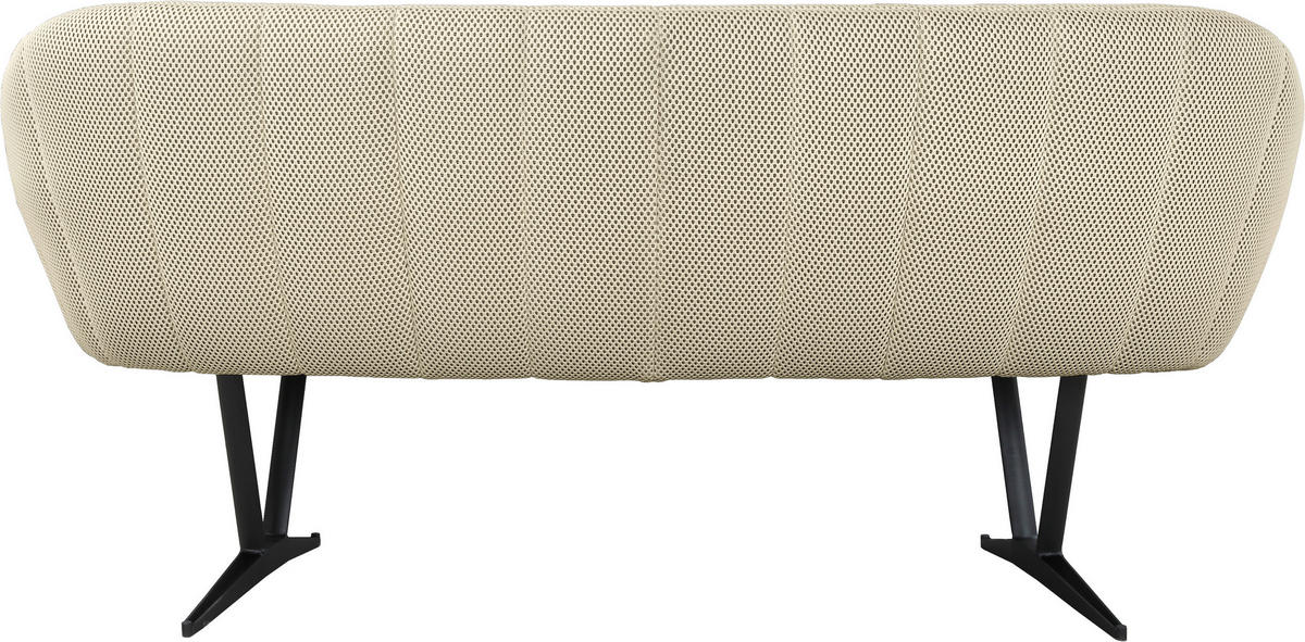 SITTBÄNK i metall, textil beige  - beige/svart, Design, metall/textil (182/84,5/75cm) - Novel