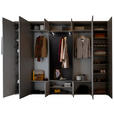 GARDEROBE 7-teilig  in 296/233/39 cm  - Anthrazit/Grau, Design, Holzwerkstoff (296/233/39cm) - Moderano