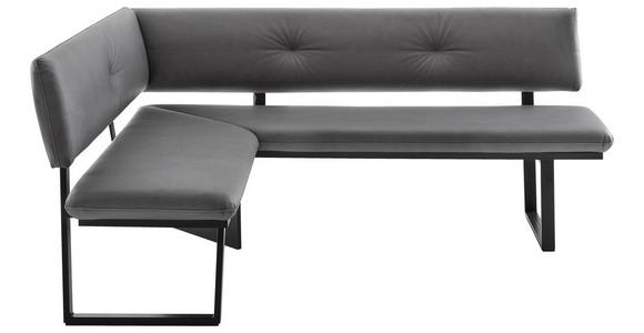 ECKBANK 150/190 cm Lederlook Dunkelgrau, Schwarz   - Dunkelgrau/Schwarz, MODERN, Textil/Metall (150/190cm) - Cantus