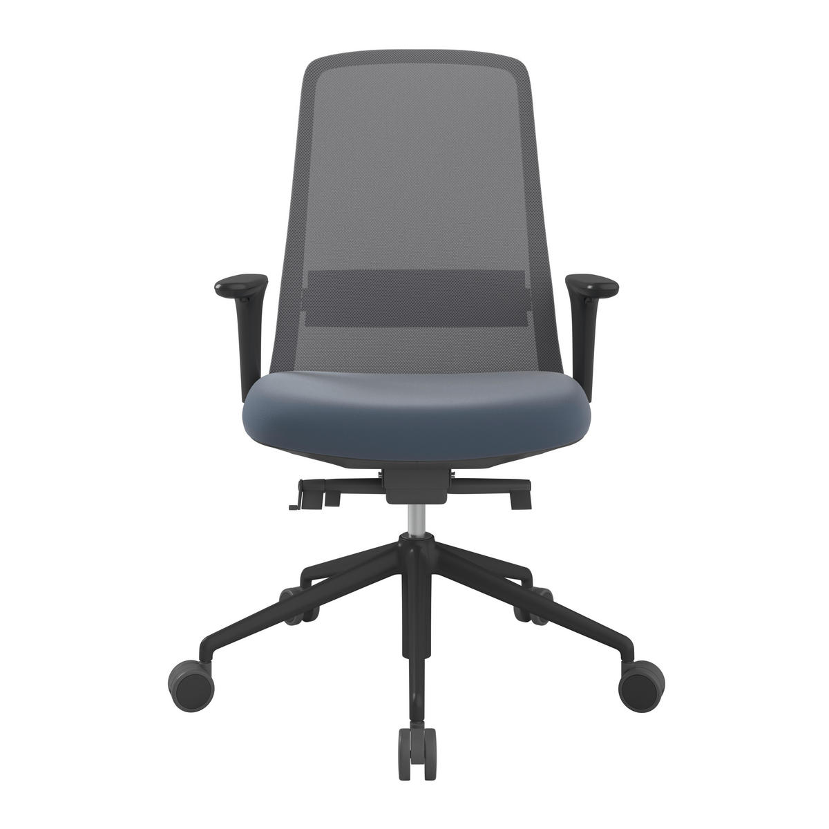 DREHSTUHL Lederlook Grau, Schwarz, Petrol  - Petrol/Schwarz, MODERN, Kunststoff/Textil (70/103-115/70cm)