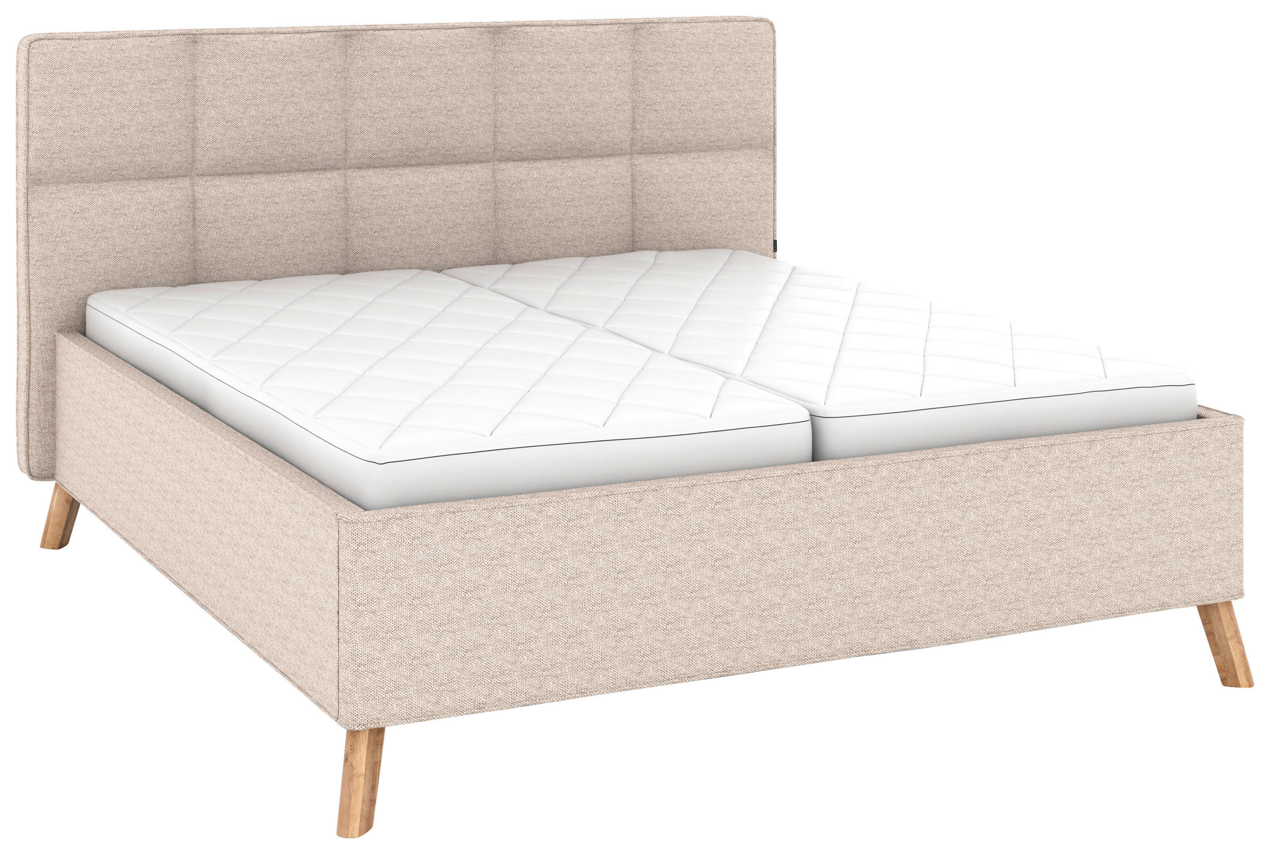 POLSTERBETT 180/200 cm,  in Beige, Bettkasten, motorische Verstellbarkeit, Fernbedienung, Lattenroste, Matratzen, H3 + H3 = fest  - Beige/Schwarz, KONVENTIONELL, Holz/Textil (180/200cm) - Musterring