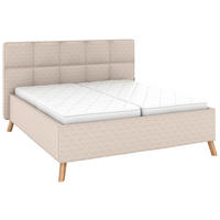 POLSTERBETT 180/200 cm,  in Beige, Bettkasten, motorische Verstellbarkeit, Fernbedienung, Lattenroste, Matratzen, H3 + H3 = fest  - Beige/Schwarz, KONVENTIONELL, Holz/Textil (180/200cm) - Musterring