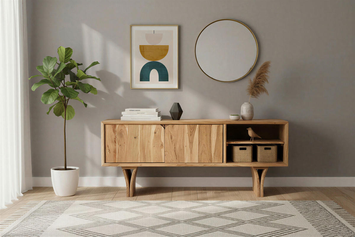 LOWBOARD  145/60/40 cm   - Naturfarben, Design, Holz (145/60/40cm) - MID.YOU