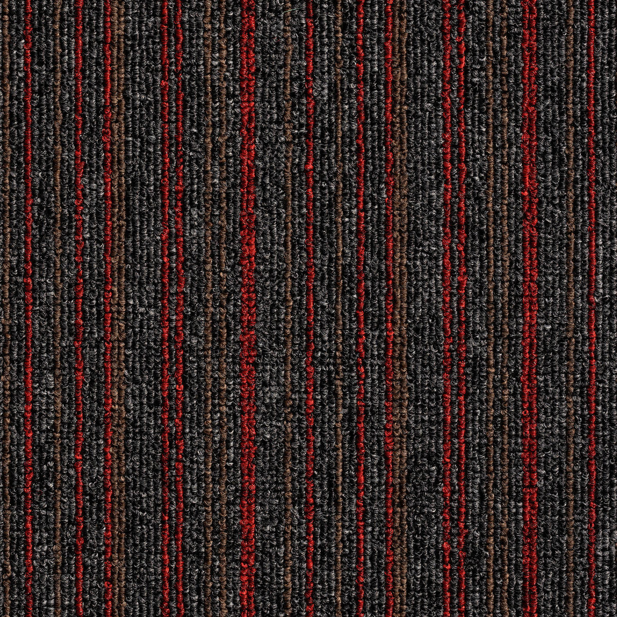 TEPPICHFLIESE Astra Stripe 520 50/50 cm in Grau, Rot  - Rot/Grau, Basics, Textil (50/50cm)