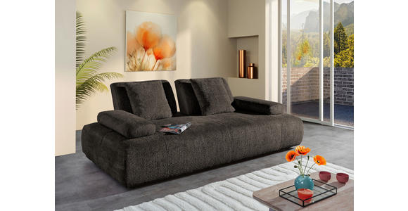 SCHLAFSOFA  in Chenille Anthrazit  - Anthrazit/Schwarz, KONVENTIONELL, Kunststoff/Textil (235-255/80/116-138cm) - Carryhome