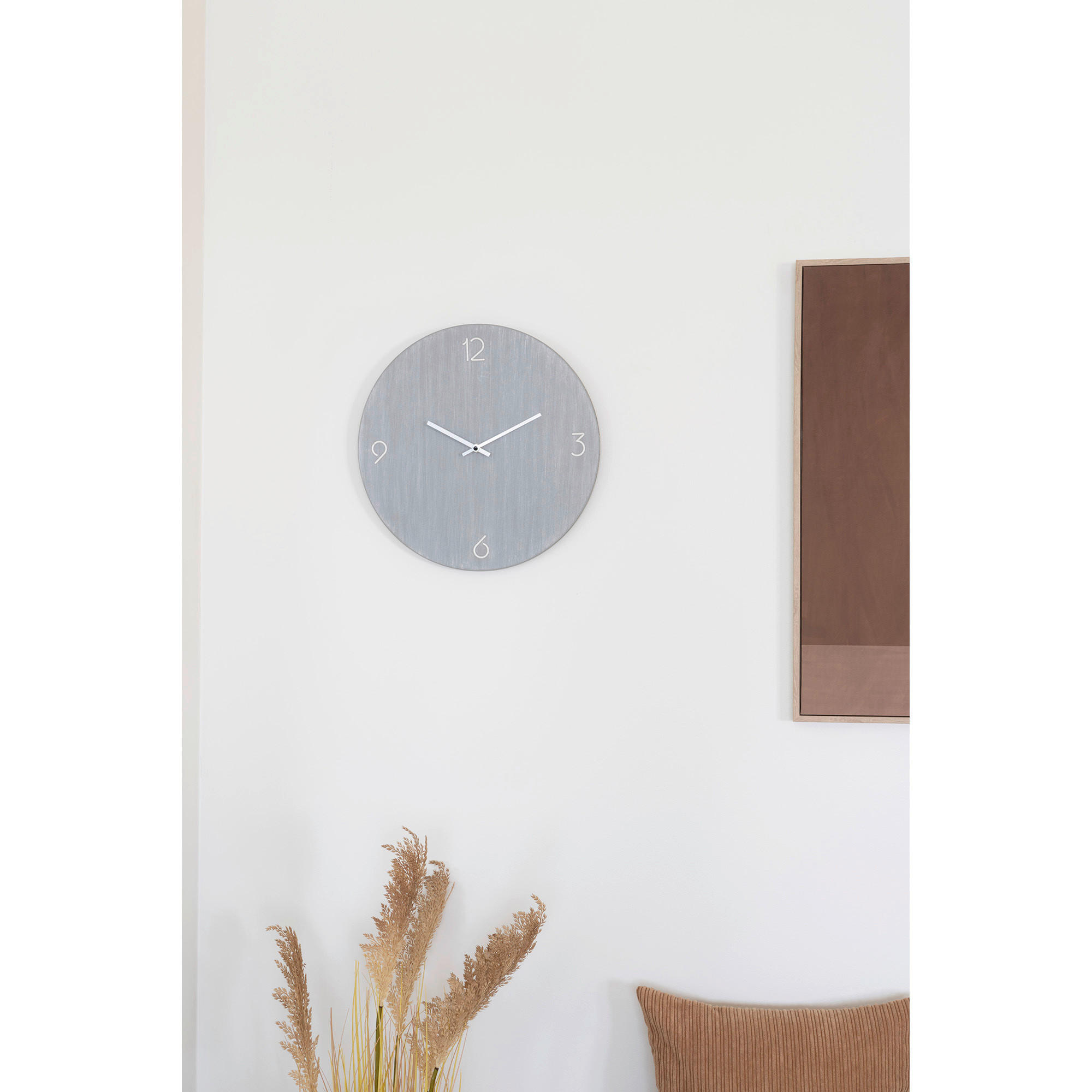 VÄGGKLOCKA 40/40/4 cm   - ljusgrå, Design, trämaterial (40/40/4cm)