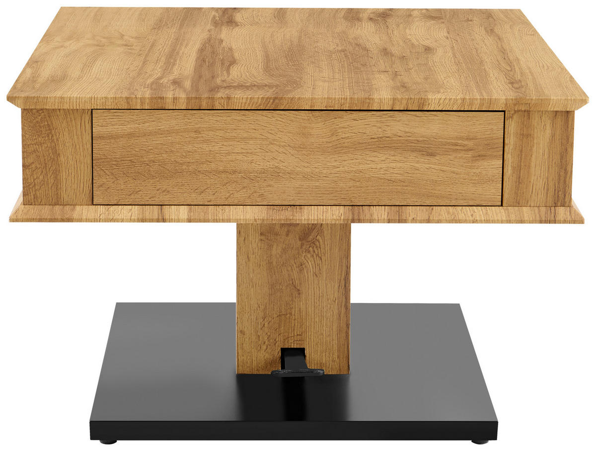 KONFERENČNÝ STOLÍK, čierna, farba duba, kov, papier, kompozitné drevo, 70/70/68 cm - čierna/farba duba, Design, kov/kompozitné drevo (70/70/68cm) - Carryhome