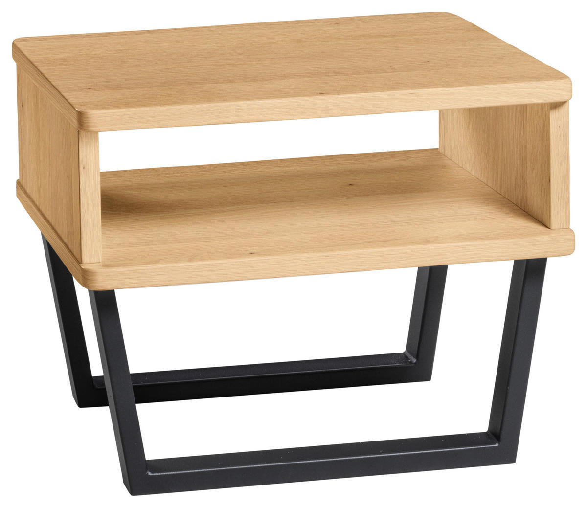 NACHTSCHRANK 48/36/38 cm Eiche massiv  - Eichefarben/Anthrazit, Design, Holz/Metall (48/36/38cm) - Hasena