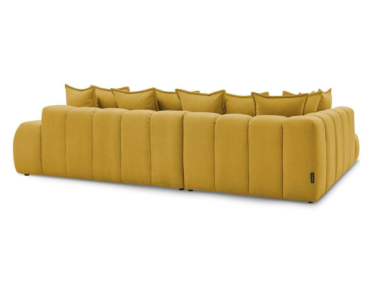 ECKSOFA Ottomane links  EVEREST Gelb Struktur  - Gelb/Schwarz, MODERN, Kunststoff/Textil (210/352cm) - Livetastic