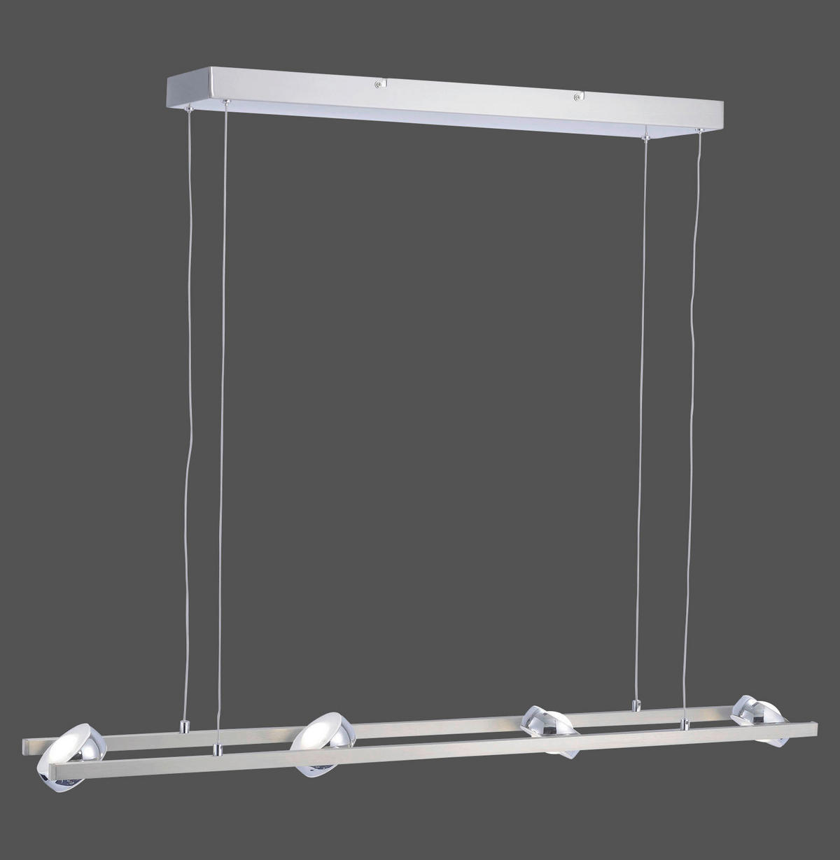 LED-HÄNGELEUCHTE Lola Smart 98/16,5/130 cm   - Chromfarben/Nickelfarben, Design, Kunststoff/Metall (98/16,5/130cm)