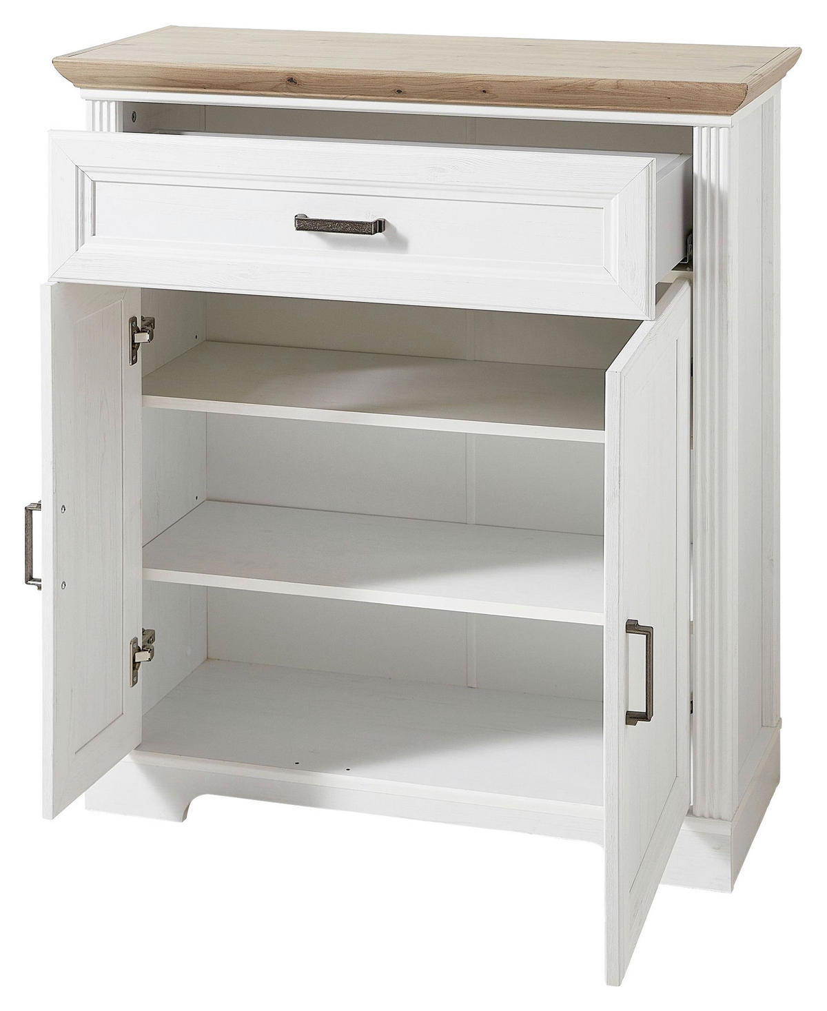 SCHUHSCHRANK Eichefarben, Pinienfarben  - Eichefarben/Grau, ROMANTIK / LANDHAUS, Holzwerkstoff/Metall (93/102/41cm) - Landscape