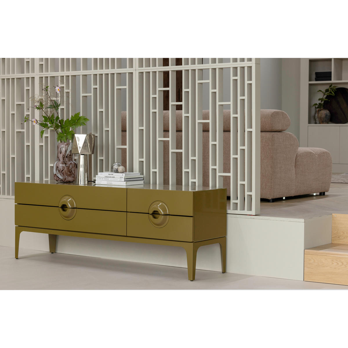 LOWBOARD Merge 160/57/44 cm 4 Schublade(n)  - Honig, Design, Holz (160/57/44cm) - Livetastic