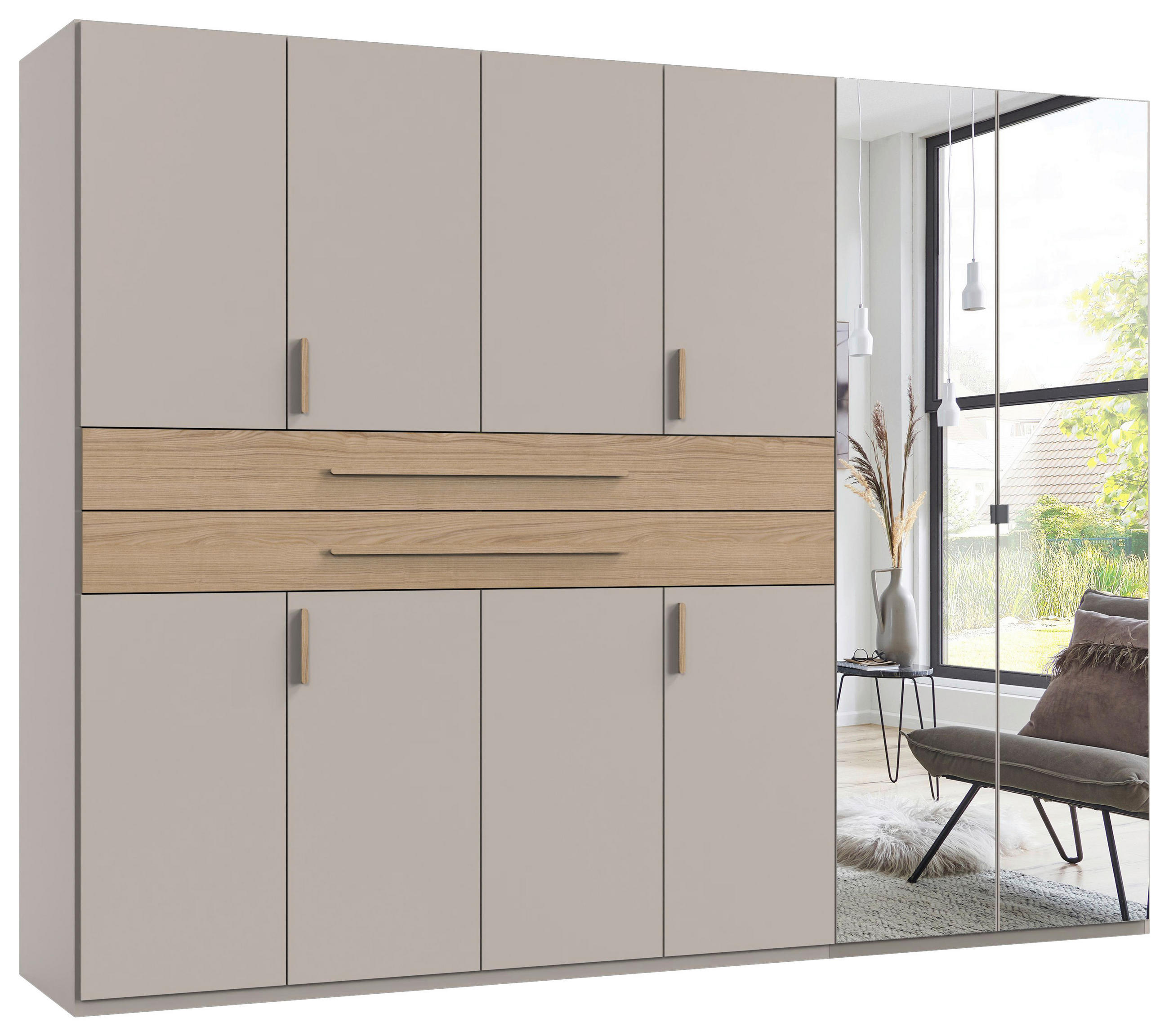 Boxxx Kleiderschrank Eiche, Kaschmir 270x208x65 cm