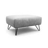 HOCKER in Textil Hellgrau  - Hellgrau/Schwarz, Design, Textil/Metall (90/70/46cm) - SENSOO