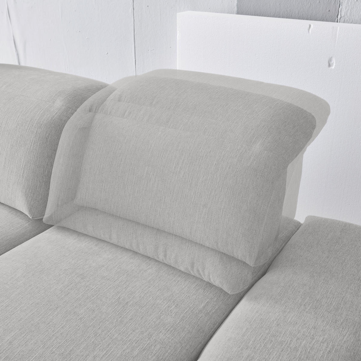ECKSOFA in Webstoff Ecru  - Ecru/Schwarz, Design, Textil/Metall (180/289cm) - Stylife