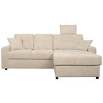 ECKSOFA Creme Chenille  - Creme/Schwarz, KONVENTIONELL, Kunststoff/Textil (232/153cm) - Carryhome