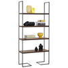 REGAL Eiche massiv Schwarz, Eiche dunkel  - Eiche dunkel/Schwarz, Natur, Holz/Metall (90/200/35cm) - SetOne by Musterring