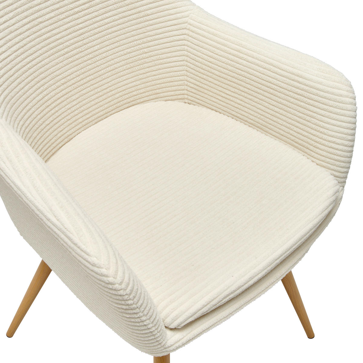 ARMLEHNSTUHL  in Eisen Cord  - Beige/Naturfarben, LIFESTYLE, Textil/Metall (57/83/62cm) - MID.YOU