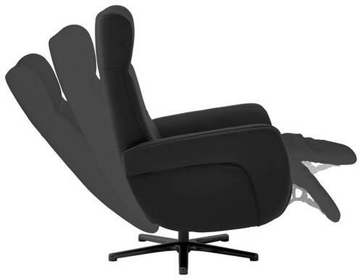 RELAXSESSEL in Leder Schwarz  - Schwarz, Design, Leder/Metall (76/112/83cm) - Beldomo Speed