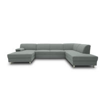 WOHNLANDSCHAFT Silberfarben Webstoff  - Chromfarben/Silberfarben, KONVENTIONELL, Textil/Metall (150/308/195cm) - MID.YOU