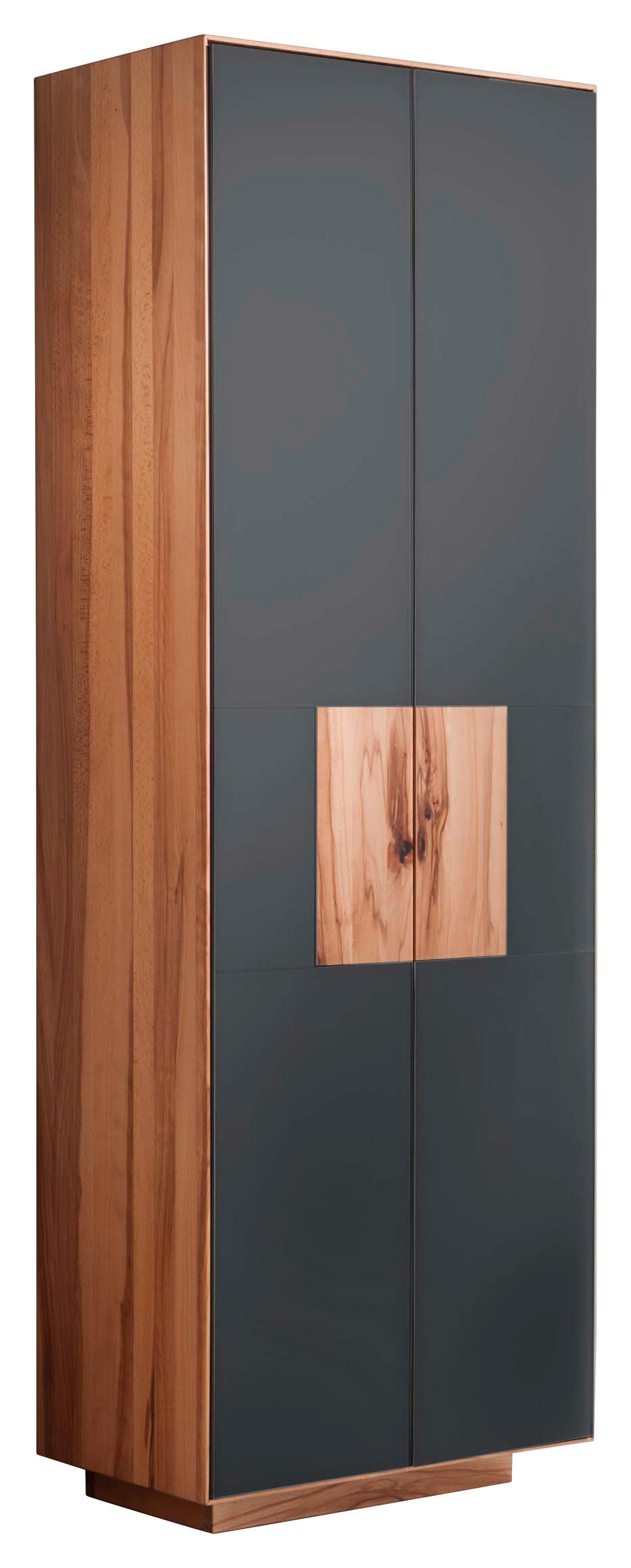 GARDEROBENSCHRANK  in 72/198/37 cm  - Anthrazit/Buchefarben, MODERN, Glas/Holz (72/198/37cm) - Linea Natura