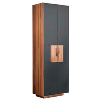 GARDEROBENSCHRANK  in 72/198/37 cm  - Anthrazit/Buchefarben, MODERN, Glas/Holz (72/198/37cm) - Linea Natura