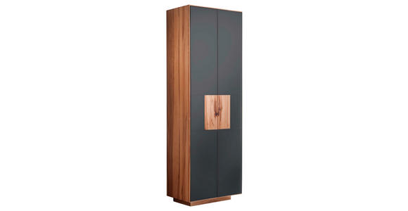 GARDEROBENSCHRANK  in 72/198/37 cm  - Anthrazit/Buchefarben, MODERN, Glas/Holz (72/198/37cm) - Linea Natura