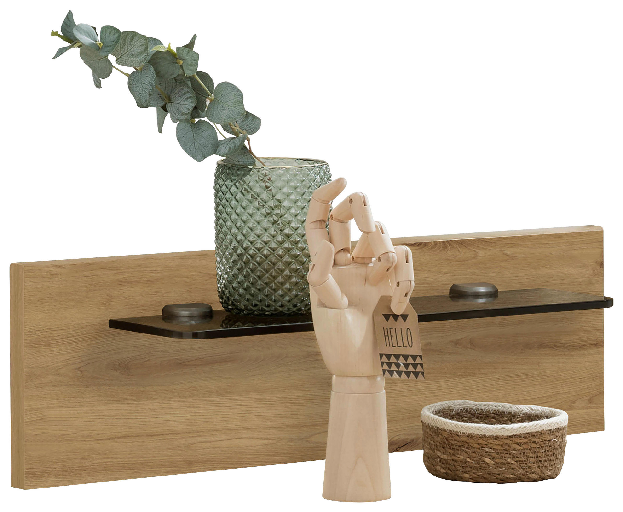 NACHTKOMMODENPANEEL 60/20/12 cm  - Eiche Bianco, Design, Glas/Holzwerkstoff (60/20/12cm) - Novel