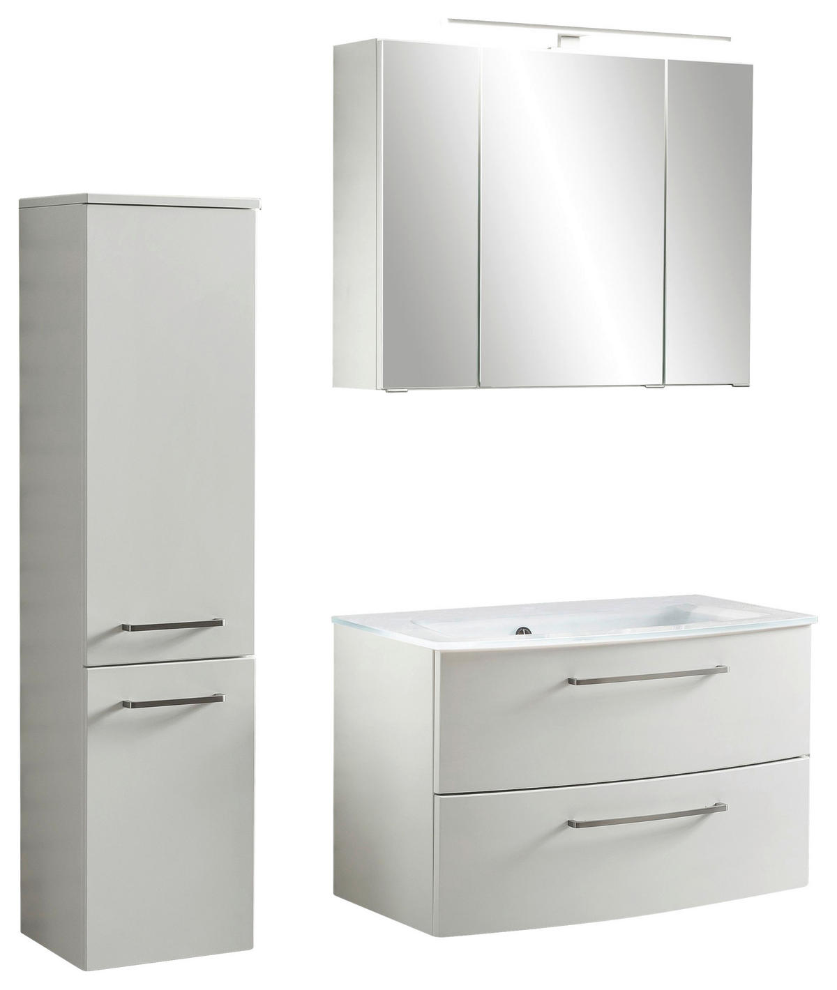 BADEZIMMER 110 cm  - Weiss, Konventionell, Glas/Holzwerkstoff (110cm) - Held