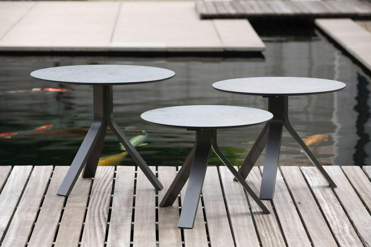 GARTENBEISTELLTISCH 60/60/48 cm Metall, Kunststoff  - Anthrazit/Grau, Design, Kunststoff/Metall (60/60/48cm) - Stern