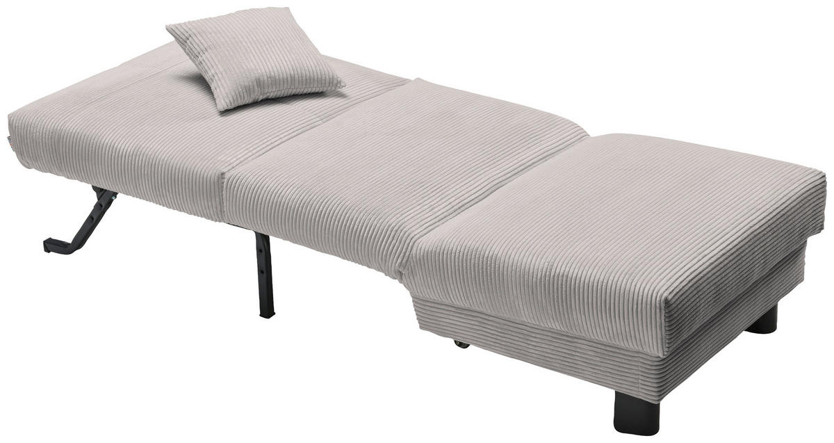 SCHLAFSESSEL Cord Hellgrau    - Hellgrau/Schwarz, Design, Textil/Metall (85/85/100cm) - Carryhome