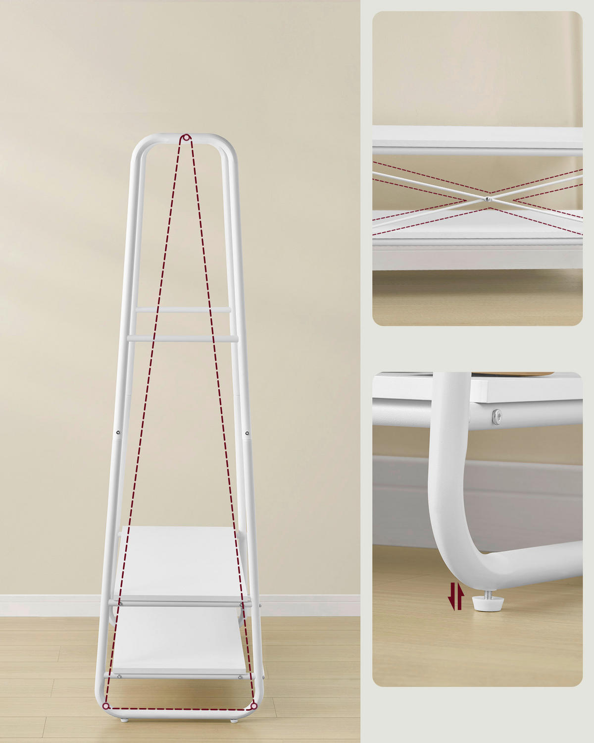 ŠATNÍ SKŘÍŇ, bílá, 100/160/45 cm - bílá, Basics, kov/kompozitní dřevo (100/160/45cm)