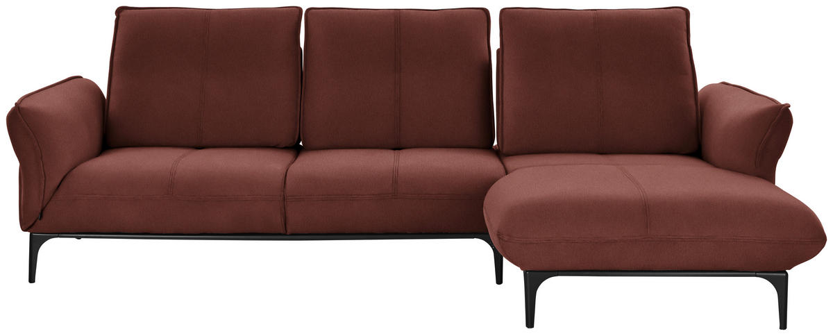 ECKSOFA in Echtleder Braun  - Schwarz/Braun, Natur, Leder (277/182cm) - Valnatura