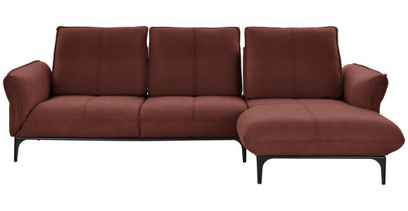 ECKSOFA in Echtleder Braun  - Schwarz/Braun, Natur, Leder (277/182cm) - Valnatura