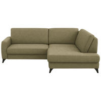 ECKSOFA  Chenille Schilfgrün  - Schilfgrün/Schwarz, Design, Textil/Metall (239/182cm) - Beldomo Comfort