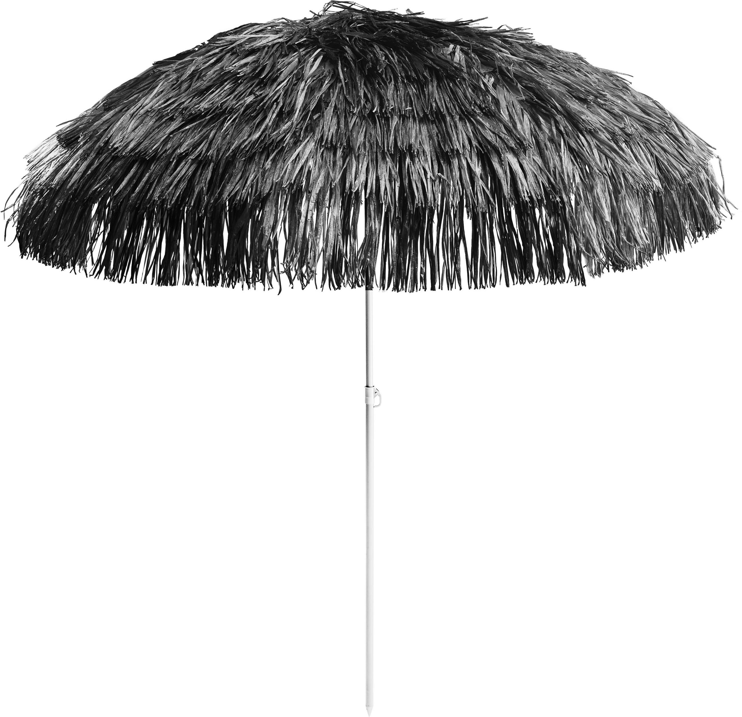 SONNENSCHIRM 200 cm Schwarz  - Alufarben/Schwarz, Design, Textil/Metall (200/200cm) - Jan Kurtz