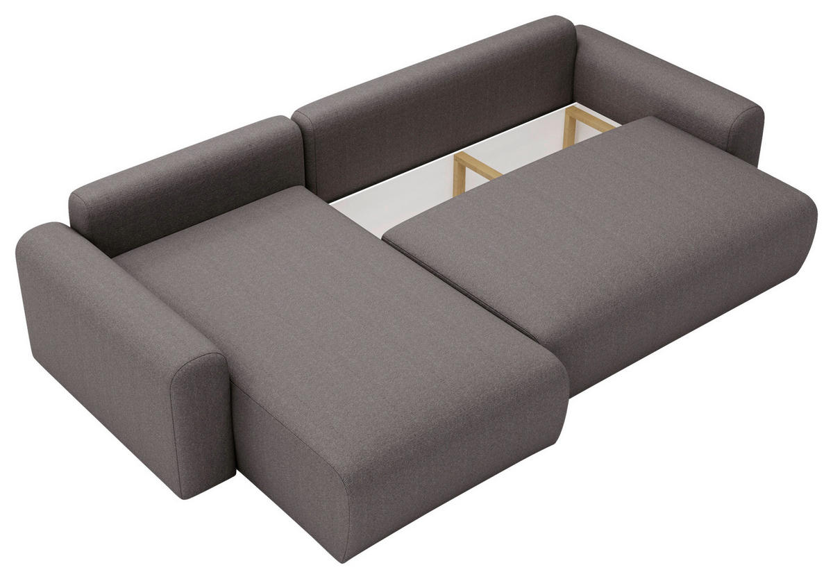 ECKSOFA Anthrazit  - Anthrazit/Creme, Design, Kunststoff/Textil (246/150cm) - Livetastic