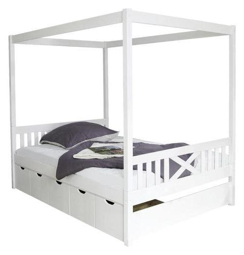 POSTEĽ S NEBESAMI 140/200 cm, drevo, biela - biela, Modern, drevo (140/200cm) - MID.YOU