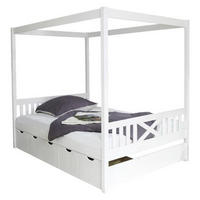 HIMMELBETT 140/200 cm  in Weiß  - Weiß, MODERN, Holz (140/200cm) - MID.YOU
