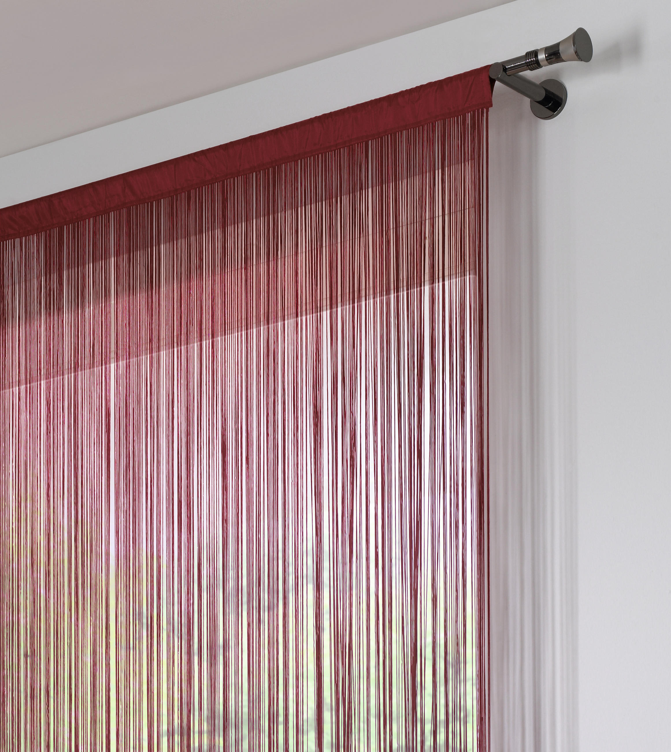 NITASTA ZAVESA UNI, RDEČA  prosojno   90/245 cm  - rdeča, Konvencionalno, tekstil (90/245cm) - Boxxx