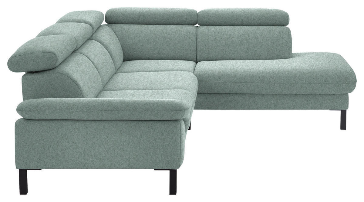 ECKSOFA in Flachgewebe Mintgrün  - Schwarz/Mintgrün, Design, Holzwerkstoff/Textil (272/217cm) - Pure Home Comfort