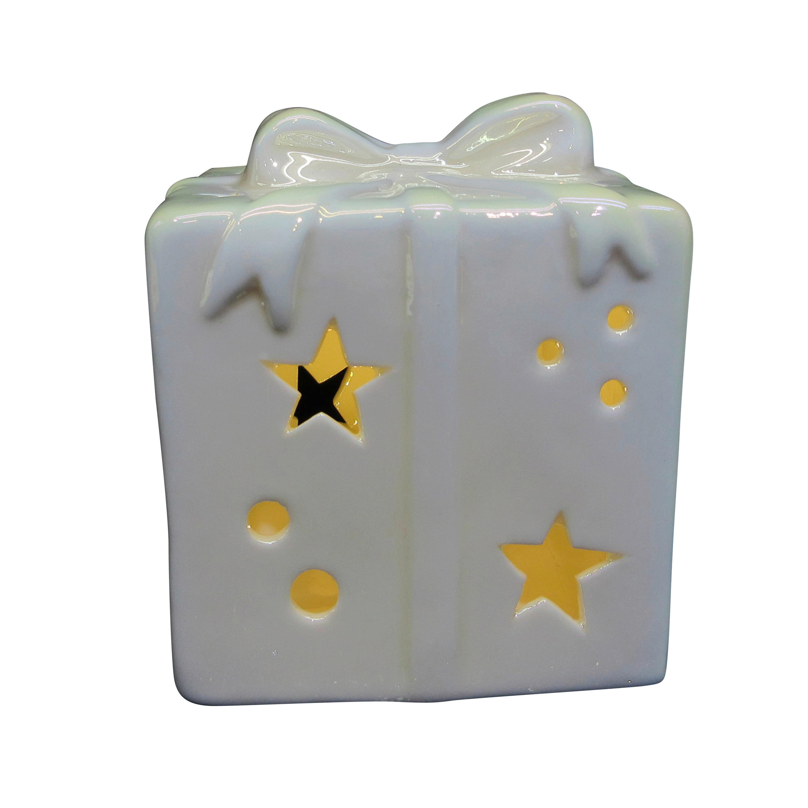 CUTIE DE CADOURI DECORATIVĂ - alb, Lifestyle, ceramică (10/10,7/9,7cm) - X-Mas