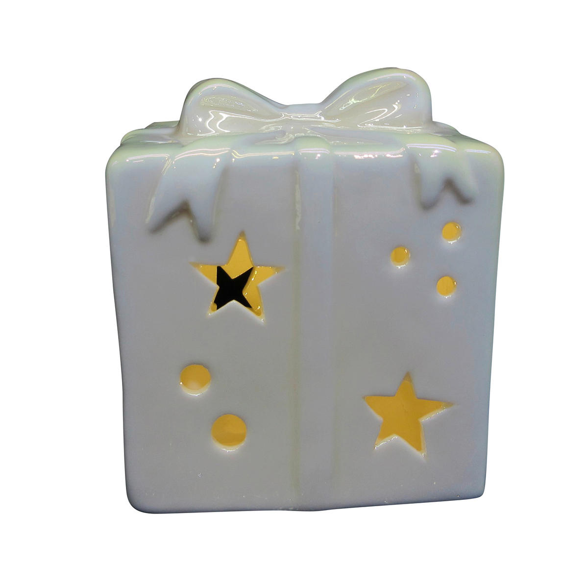 CUTIE DE CADOURI DECORATIVĂ - alb, Lifestyle, ceramică (10/10,7/9,7cm) - X-Mas