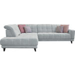 ECKSOFA  in Webstoff Hellgrau  216/302 cm  - Hellgrau/Schwarz, Design, Holz/Textil (216/302cm) - Xora